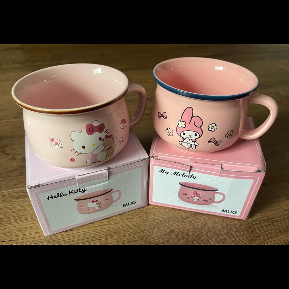 HELLO KITTY or MY MELODY-NWT Pink Ceramic Mug